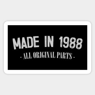 Made in 1988 - All Original Parts / Birthday Gift Design Sticker